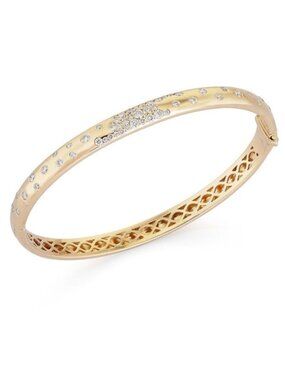 52 Diamond 14K (or 18k upon request) Yellow Gold Bangle Bracelet